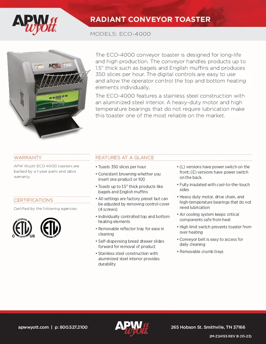 apw-wyott-eco4000-350l-toaster-conveyor-type-120v-specsheet-260719r4h4qk.pdf