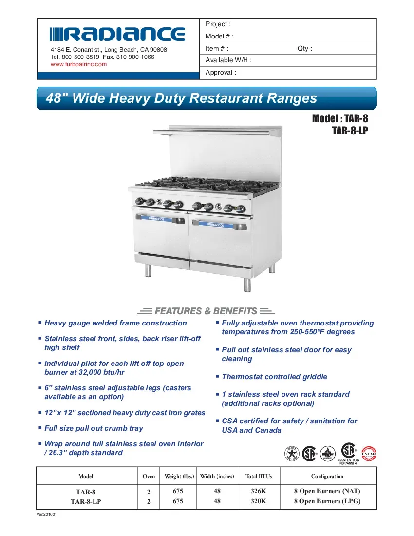 turbo-air-tar-8-range-48-restaurant-gas-26-3-w-8-burners-specsheet-260726f44bsk.pdf