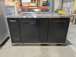 Blue Air BBB69-3B 69" Two Solid Door Back Bar Cooler, Black Finish
