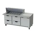 Beverage Air , SPED72HC-18M-4, Refrigerated Counter, Mega Top Sandwich / Salad Unit