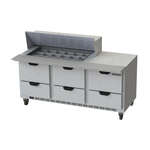 Beverage Air , SPED72HC-18M-6, Refrigerated Counter, Mega Top Sandwich / Salad Unit