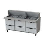 Beverage Air , SPED72HC-30M-6, Refrigerated Counter, Mega Top Sandwich / Salad Unit