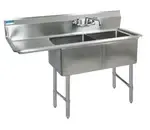 BK Resources BKS6-2-24-14-24LS, Sink, (2) Two Compartment