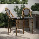 Flash Furniture , 2-SDA-AD642001-BS-BKWH-NAT-GG, Indoor Outdoor Barstools