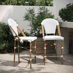 Flash Furniture , 2-SDA-AD642001-F-CS-WHGY-NAT-GG, Indoor Outdoor Barstools