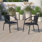 Flash Furniture , 2-TLH-037-BK-GG, Indoor Outdoor Chairs