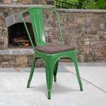 Flash Furniture , CH-31230-GN-WD-GG, Restaurant Chairs