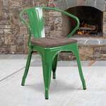 Flash Furniture , CH-31270-GN-WD-GG, Restaurant Chairs