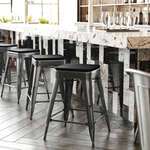 Flash Furniture , CH-31320-24-BK-PL2B-GG, Indoor Outdoor Barstools