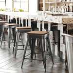 Flash Furniture , CH-31320-24-BK-PL2T-GG, Indoor Outdoor Barstools