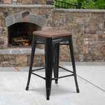 Flash Furniture , CH-31320-24-BK-WD-GG, Restaurant Barstools