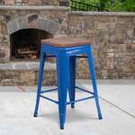 Flash Furniture , CH-31320-24-BL-WD-GG, Restaurant Barstools