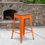 Flash Furniture , CH-31320-24-OR-WD-GG, Restaurant Barstools