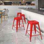 Flash Furniture , CH-31320-24-RED-GG, Indoor Outdoor Barstools