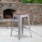 Flash Furniture , CH-31320-24-SIL-WD-GG, Restaurant Barstools