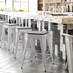 Flash Furniture , CH-31320-24-WH-PL2G-GG, Indoor Outdoor Barstools