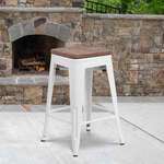 Flash Furniture , CH-31320-24-WH-WD-GG, Restaurant Barstools