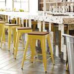 Flash Furniture , CH-31320-24-YL-PL2T-GG, Indoor Outdoor Barstools