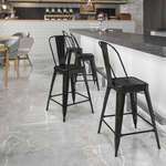 Flash Furniture , CH-31320-24GB-BK-GG, Indoor Outdoor Barstools