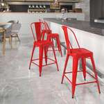 Flash Furniture , CH-31320-24GB-RED-GG, Indoor Outdoor Barstools
