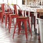 Flash Furniture , CH-31320-24GB-RED-PL2T-GG, Indoor Outdoor Barstools