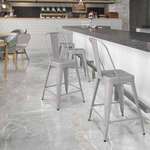 Flash Furniture , CH-31320-24GB-SIL-GG, Indoor Outdoor Barstools
