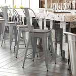 Flash Furniture , CH-31320-24GB-SIL-PL2G-GG, Indoor Outdoor Barstools
