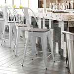 Flash Furniture , CH-31320-24GB-WH-PL2G-GG, Indoor Outdoor Barstools