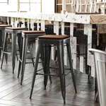 Flash Furniture , CH-31320-30-BK-PL2T-GG, Indoor Outdoor Barstools