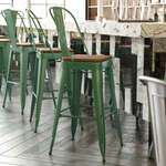 Flash Furniture , CH-31320-30GB-GN-PL2T-GG, Indoor Outdoor Barstools