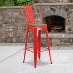 Flash Furniture , CH-31320-30GB-RED-WD-GG, Restaurant Barstools