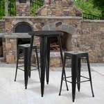 Flash Furniture , CH-51080BH-2-30SQST-BK-GG, Indoor Outdoor Sets