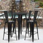 Flash Furniture , CH-51080BH-4-30CAFE-BK-GG, Indoor Outdoor Sets