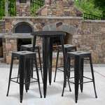 Flash Furniture , CH-51080BH-4-30SQST-BK-GG, Indoor Outdoor Sets