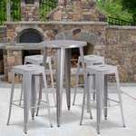 Flash Furniture , CH-51080BH-4-30SQST-SIL-GG, Indoor Outdoor Sets
