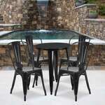 Flash Furniture , CH-51080TH-4-18CAFE-BK-GG, Indoor Outdoor Sets