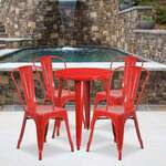 Flash Furniture , CH-51080TH-4-18CAFE-RED-GG, Indoor Outdoor Sets