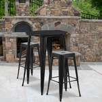 Flash Furniture , CH-51090BH-2-30SQST-BK-GG, Indoor Outdoor Sets