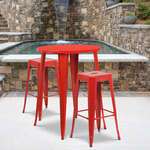 Flash Furniture , CH-51090BH-2-30SQST-RED-GG, Indoor Outdoor Sets