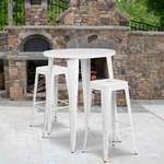 Flash Furniture , CH-51090BH-2-30SQST-WH-GG, Indoor Outdoor Sets