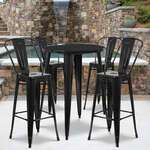 Flash Furniture , CH-51090BH-4-30CAFE-BK-GG, Indoor Outdoor Sets