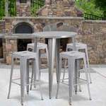 Flash Furniture , CH-51090BH-4-30SQST-SIL-GG, Indoor Outdoor Sets