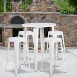 Flash Furniture , CH-51090BH-4-30SQST-WH-GG, Indoor Outdoor Sets