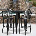 Flash Furniture , CH-51090BH-4-30VRT-BK-GG, Indoor Outdoor Sets