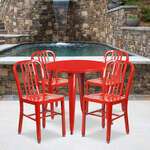 Flash Furniture , CH-51090TH-4-18VRT-RED-GG, Indoor Outdoor Sets