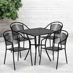 Flash Furniture , CO-28SQ-03CHR4-BK-GG, Indoor Outdoor Sets