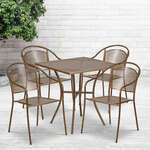Flash Furniture , CO-28SQ-03CHR4-GD-GG, Indoor Outdoor Sets