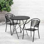 Flash Furniture , CO-30RDF-03CHR2-BK-GG, Indoor Outdoor Sets