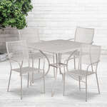 Flash Furniture , CO-35SQ-02CHR4-SIL-GG, Indoor Outdoor Sets