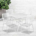 Flash Furniture , CO-35SQ-02CHR4-WH-GG, Indoor Outdoor Sets